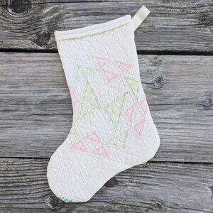 Christmas Stocking Made From Vintage Quilt